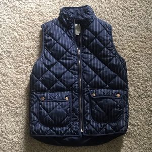 Navy Blue Striped Vest